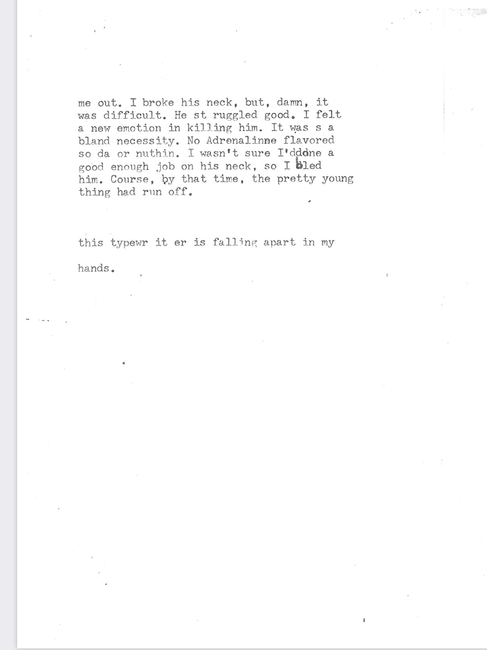 an image of typewritten text